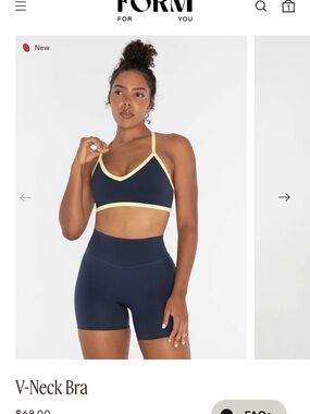 form activewear v neck bra navy medium